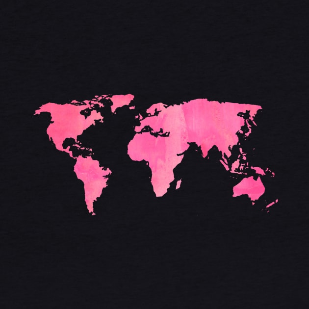 World Map Pink by lolosenese